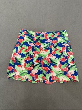 Women’s Casey & Key Petite Medium Blue Tropical Flamingo Floral Print Skort